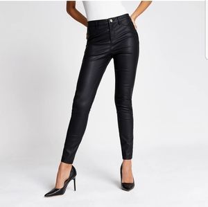 Black Coated Molly Mid Rise Jeggings